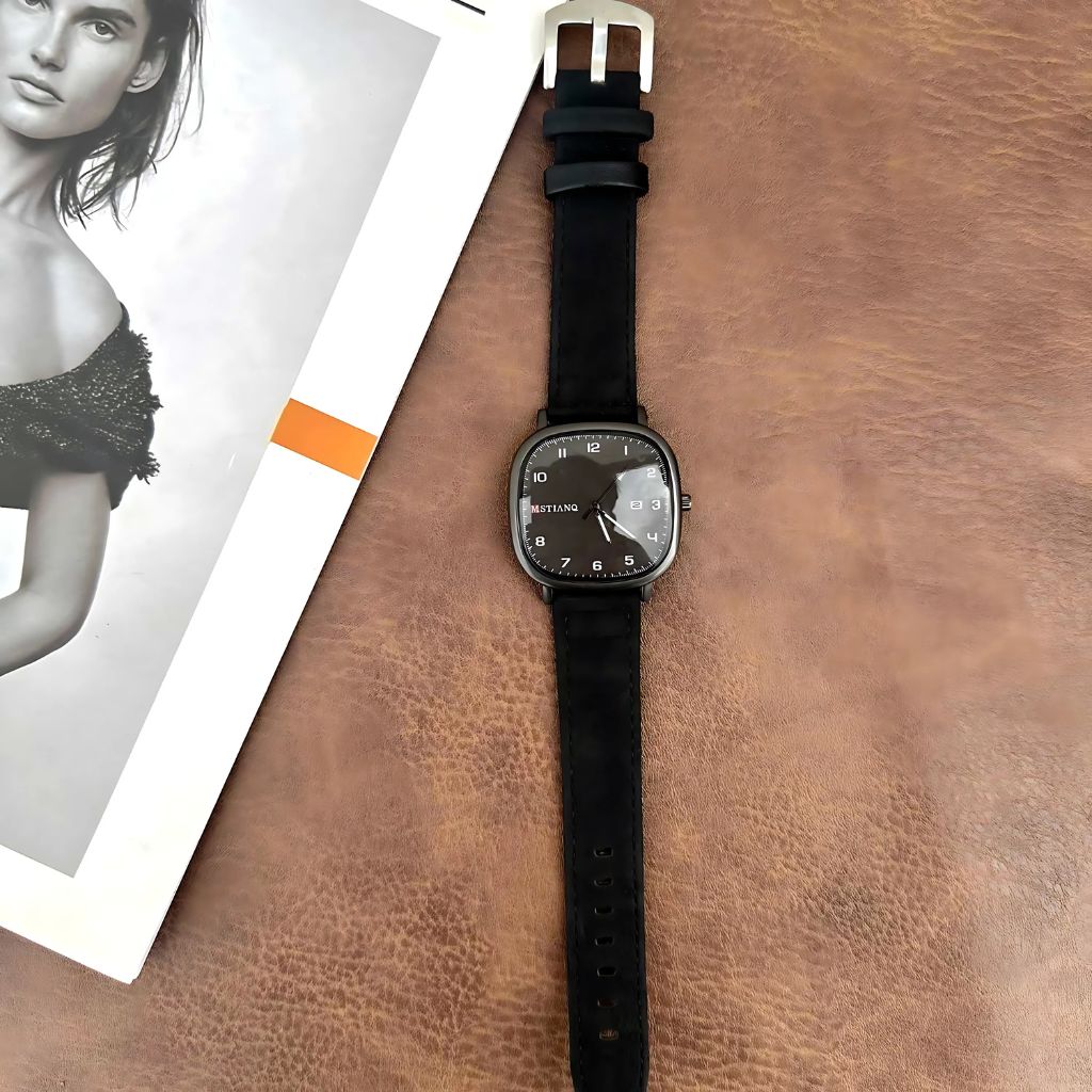 MSTIANQ Leather Strap Luxury Watch