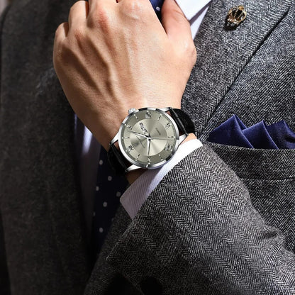 POEDAGAR IMPERIUM Luxury Leather Quartz Watch