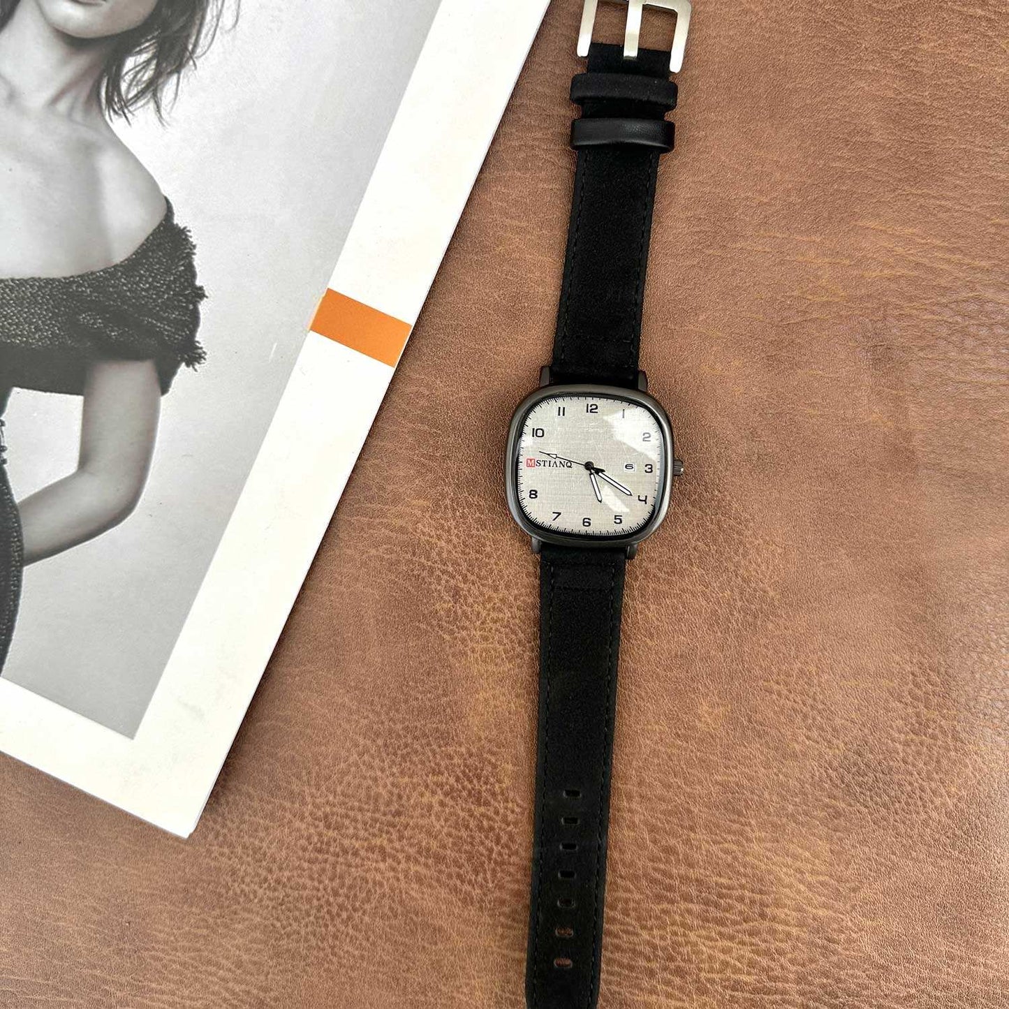 MSTIANQ Leather Strap Luxury Watch