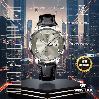 POEDAGAR IMPERIUM Luxury Leather Quartz Watch